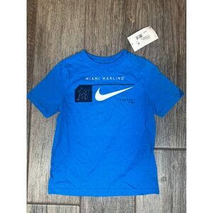 Nike Miami Marlins MLB Dri-FIT Baseball Graphic T-Shirt Kids‎ Youth Medium